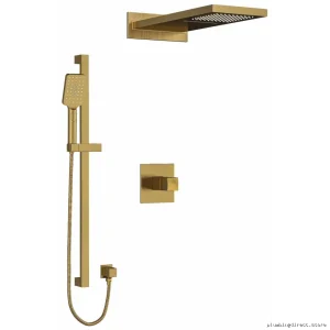 Thermostatic Shower Faucet in Brushed Gold - RIOBEL Reflet KIT2745RFBG