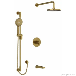 Brushed Gold Tub Shower Faucet Trim by RIOBEL - Model TKIT1345PBBG