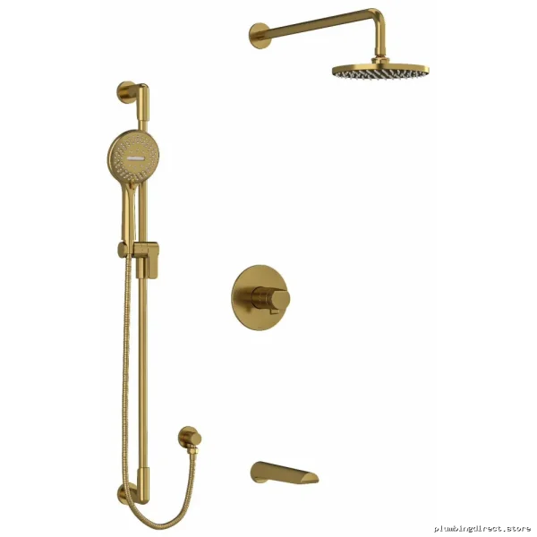 Brushed Gold Tub Shower Faucet Trim by RIOBEL - Model TKIT1345PBBG