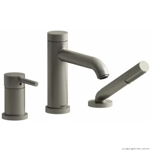 RioBel Brushed Nickel 3-Hole Deck Mount Bath Tub Filler Trim Set TCS16BN
