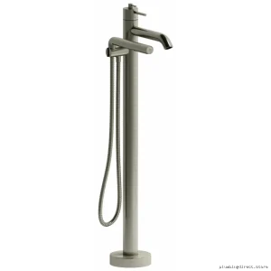 Brushed Nickel Single Hole Floor Mount Tub Filler Trim by RIOBEL TCS39BN