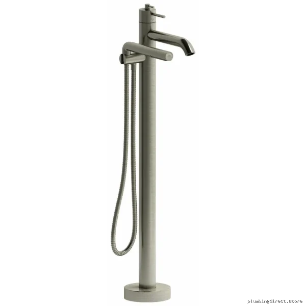 Brushed Nickel Single Hole Floor Mount Tub Filler Trim by RIOBEL TCS39BN