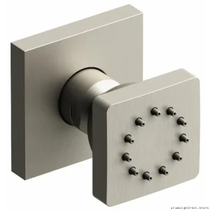 RIOBEL Single Function Square Body Spray – Brushed Nickel 350BN