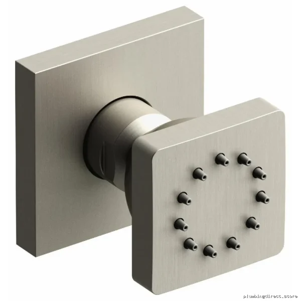 RIOBEL Single Function Square Body Spray – Brushed Nickel 350BN