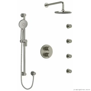 RioBel KIT446EDTMBN Brushed Nickel Thermostatic Edge Shower Faucet Set