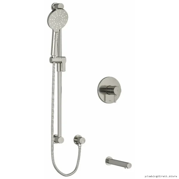 Riobel Brushed Nickel Tub & Shower Faucet Trim Set - Modern Design TKIT1244RUTMBN