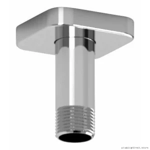 RioBel Ceiling Mount Shower Arm with Square Escutcheon Design - Chrome Finish