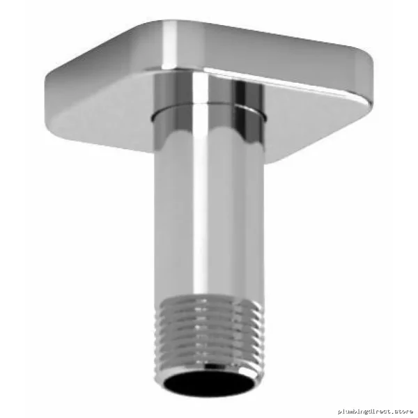 RioBel Ceiling Mount Shower Arm with Square Escutcheon Design - Chrome Finish