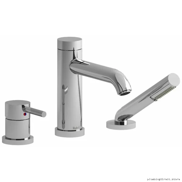 RIOBEL Chrome 3-Hole Deck Mount Tub Faucet with Hand Shower TCS10C