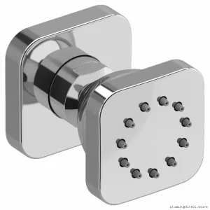 RioBel Chrome 377C Square Body Spray - Single Function Showerhead