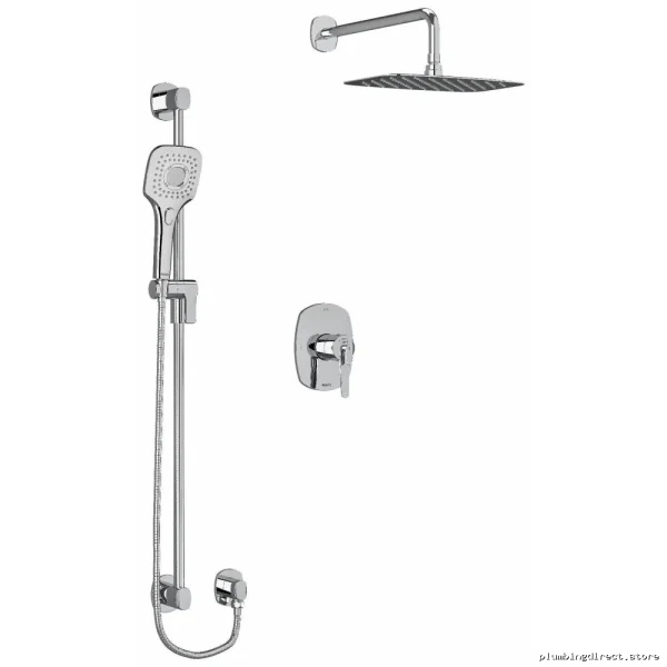 Chrome Ceiling Shower Faucet Trim Kit with Adjustable Arm - Complete RIOBEL Bathroom Fixture
