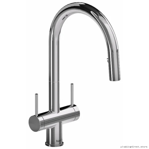 RIOBEL Chrome Pull-Down Spray Kitchen Faucet AZ801C in Sleek Azure