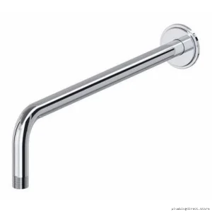 RIOBEL Chrome 16-Inch Wall-Mount Shower Arm with Round Flange for Modern Bathrooms