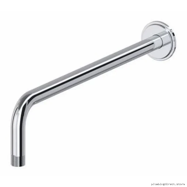 RIOBEL Chrome 16-Inch Wall-Mount Shower Arm with Round Flange for Modern Bathrooms