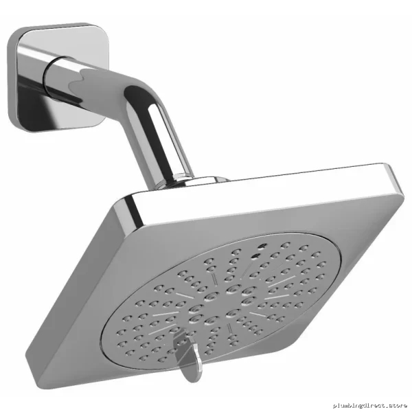 RIOBEL Chrome Square Showerhead with Arm - Water Saving Dual Function