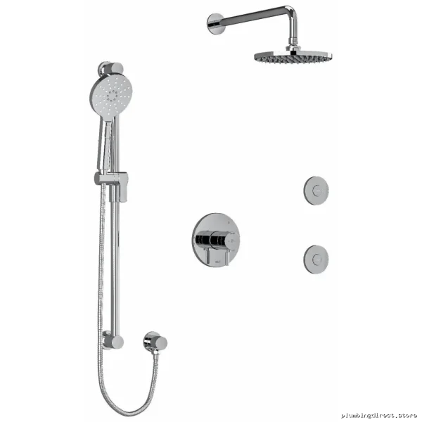 Thermostat Shower Faucet w/ Quick Connect PEX - RioBel Chrome Kit