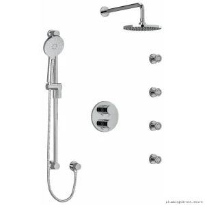 Riobel Chrome Thermostatic Shower Set with Ceiling Mount Arm - KIT446RUTMC-6