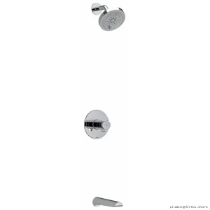 RIOBEL Chrome Thermostatic Shower Faucet with PEX Tub Connection KIT4744PBC