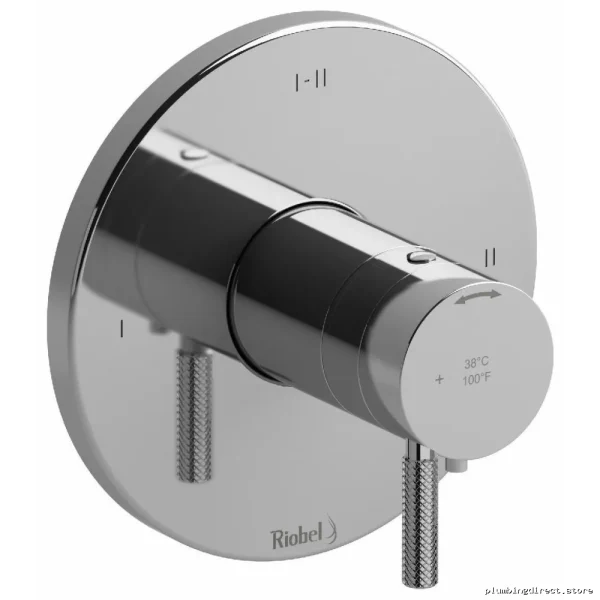 Riobel Chrome Thermostatic Valve Trim - 3-Function, Modern Bathroom Upgrade