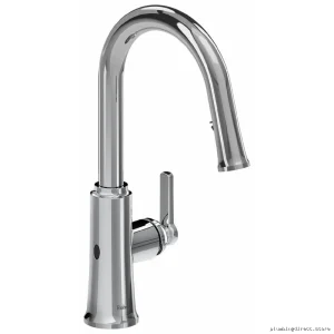 RioBel Chrome C-Spout Touchless Pulldown Spray Kitchen Faucet TTRD111C