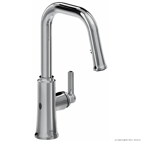 RIOBEL Chrome Touchless Pull-Down Kitchen Faucet with U-Spout Design