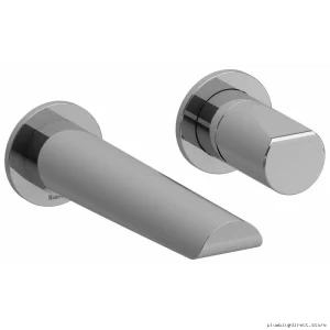 RIOBEL Chrome Wall Mount Faucet Trim with Knob Handle - 1.2GPM Bathroom Tap