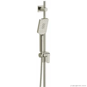 RioBel Dual Function Handshower 36-Inch Slide Bar Polished Nickel Finish Showerhead with Flexible Arm