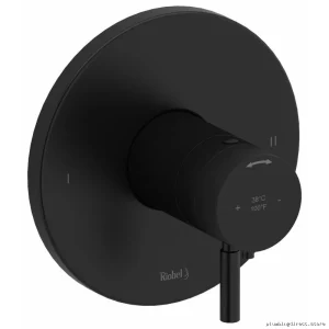 RIOBEL Dual-Function Thermostatic Valve Trim - Black TRUTM44BK