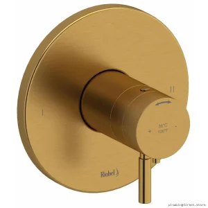 RIOBEL Dual-Function Thermostatic Valve Trim - Brushed Gold TRUTM44BG