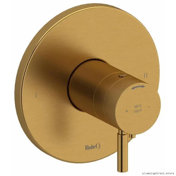 RIOBEL Dual-Function Thermostatic Valve Trim - Brushed Gold TRUTM44BG