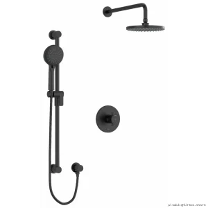 RIOBEL Edge Shower Faucet Trim - Black Sleek Design TKIT323EDTM+BK