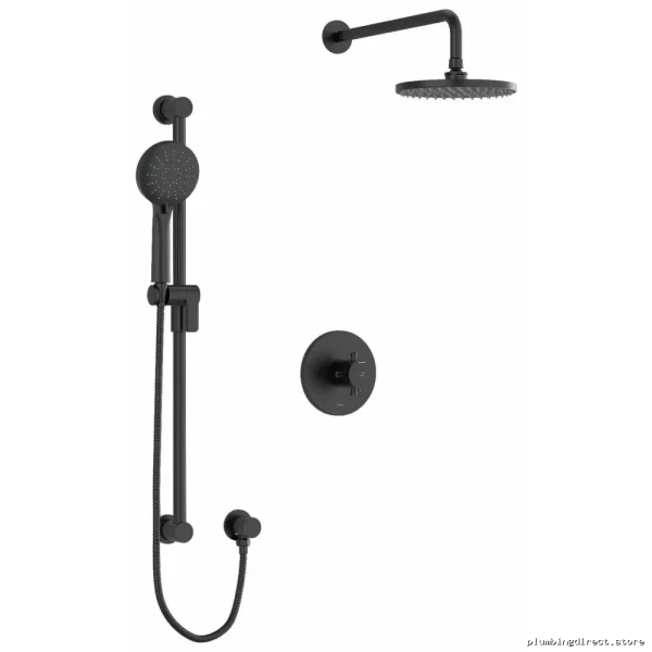 RIOBEL Edge Shower Faucet Trim - Black Sleek Design TKIT323EDTM+BK