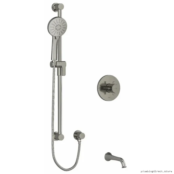 RIOBEL Edge Collection Brushed Nickel Tub Shower Trim