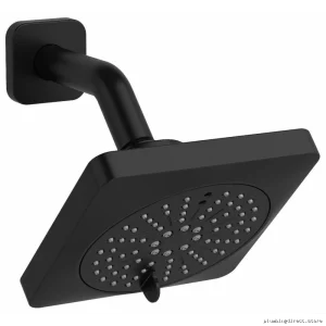 RIOBEL Salome Equinox 6 Rain + Handheld Shower Head - 1.8 GPM Square Design in Black