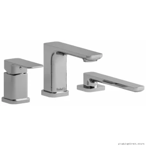 RioBel Equinox Chrome 3-Hole Tub Filler Deck Mount - Stylish Bathroom Upgrade