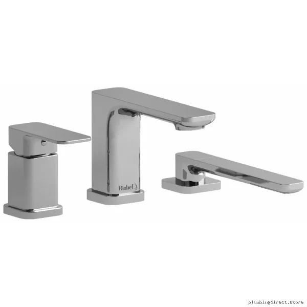 RioBel Equinox Chrome 3-Hole Tub Filler Deck Mount - Stylish Bathroom Upgrade