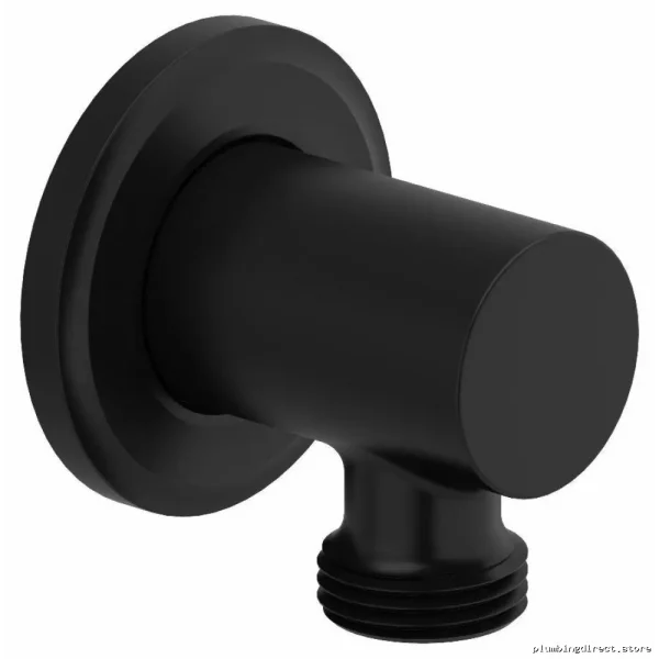 RIOBEL 734BK Matte Black Shower Hose Connector - Durable High-Pressure Design