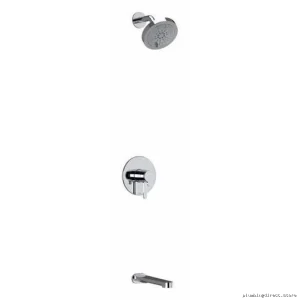 RioBel KIT4744NBC-EX Brushed Chrome Tub & Shower Faucet with PEX Expansion