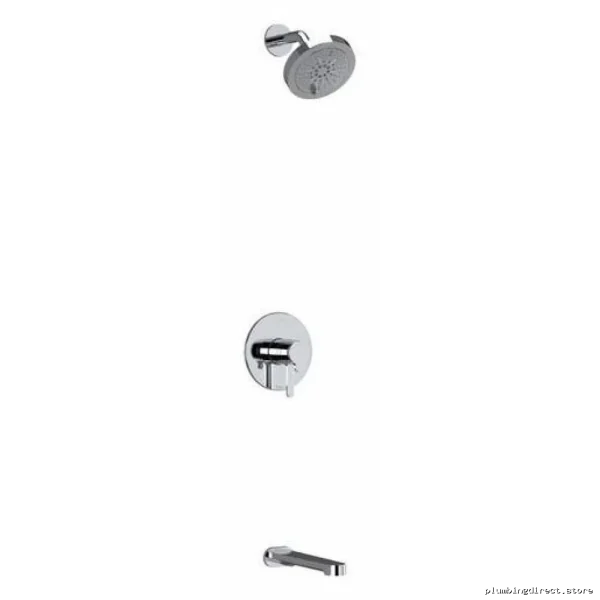 RioBel KIT4744NBC-EX Brushed Chrome Tub & Shower Faucet with PEX Expansion