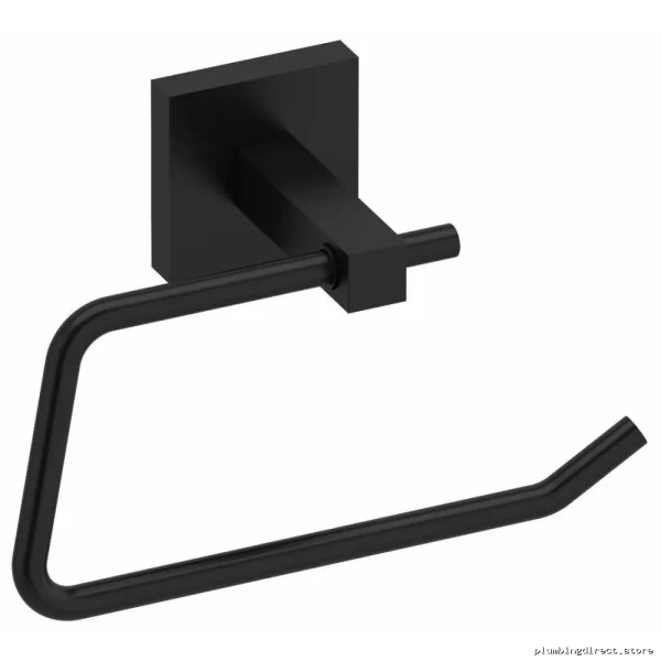 Riobel KS3BK Black Modern Kubik Toilet Paper Roll Holder for Bathroom