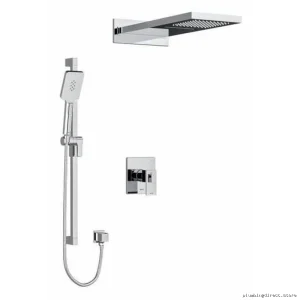 Riobel Kubik Chrome Thermostatic Shower Faucet Kit with Easy PEX Connection