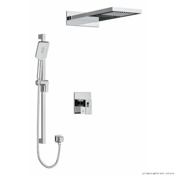 Riobel Kubik Chrome Thermostatic Shower Faucet Kit with Easy PEX Connection