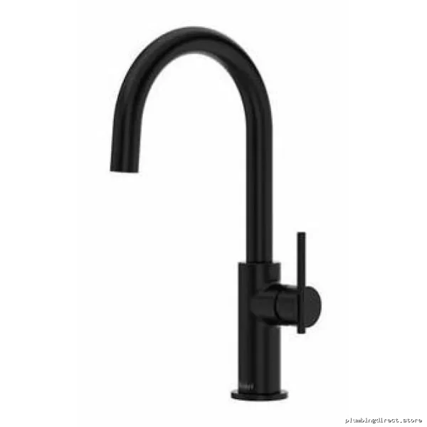 RioBel LT601BK Black C-Spout Lateral Bar Faucet for Efficient Food Prep