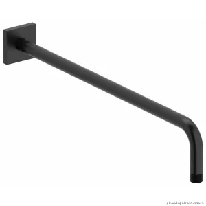 Modern Black Wall Mount Shower Arm - Riobel Square Design