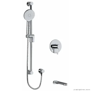 RIOBEL Nibie Chrome Tub & Shower Faucet Trim Complete Set - Easy Install TKIT1244NBC