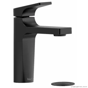 RIOBEL Ode Easy-to-Use Lever-Handle Single-Hole Bathroom Faucet 1.2 GPM Black ODS01BK