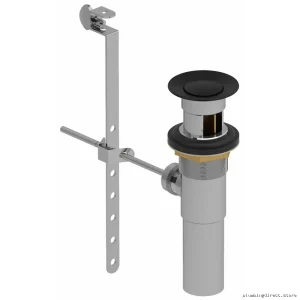 RIOBEL P170BK Black Pop-Up Drain with Overflow for Bathtubs
