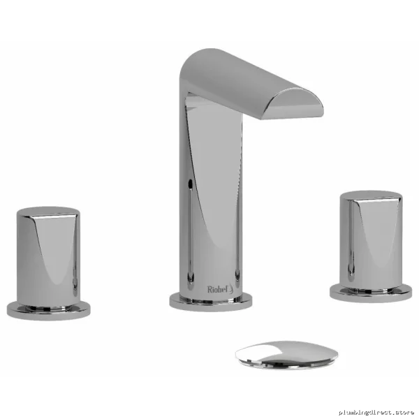 RIOBEL Chrome Bathroom Faucet - Parabola Widespread, 1.2 GPM, Knob Handles