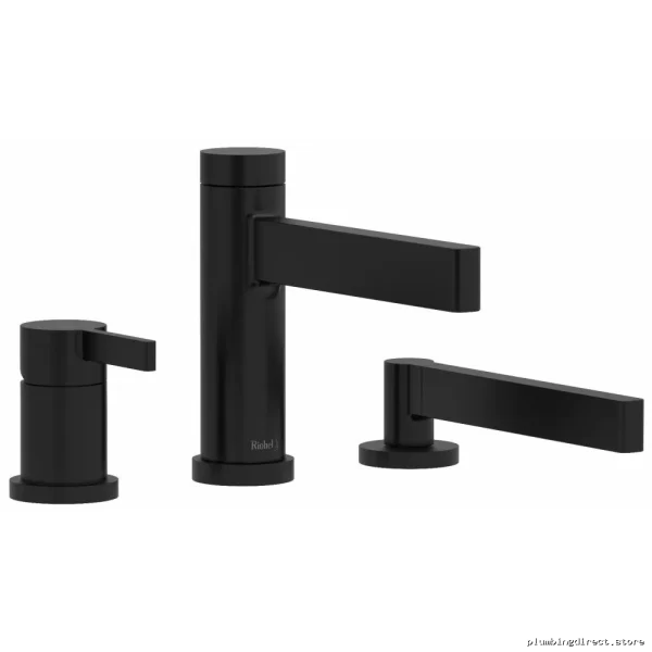 RioBel Paradox Black 3-Hole Deck Mount Bath Tub Filler Trim Set TPX16BK