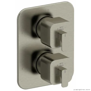 Premium 6-Function Thermostatic Valve Trim – Equinox Brushed Nickel TEQ46BN by RIOBEL